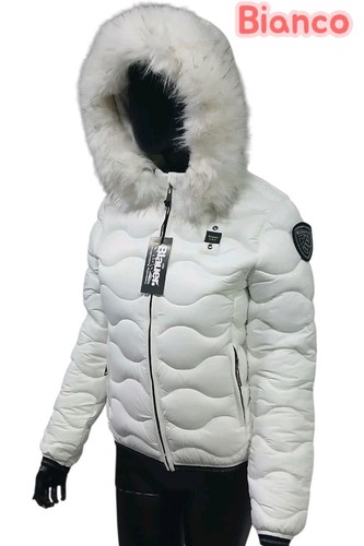 Blauer damen daunenjacke weiß - blauer,